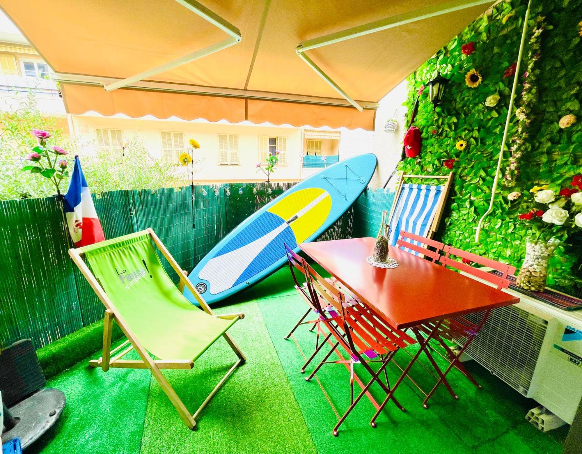 Confortable Studio A Nice Centre Cote Plage Bel Terrasse Paddle ภายนอก รูปภาพ